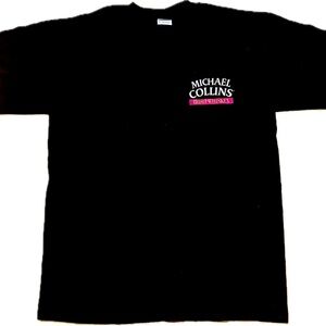 NEW! Michael Collins Irish whiskey men’s black T-shirt cotton Vintage NOS